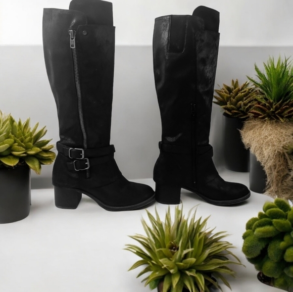 Carlos Santana Leather closed toes knee high boots Black Size 6 Womens - Picture 4 of 7